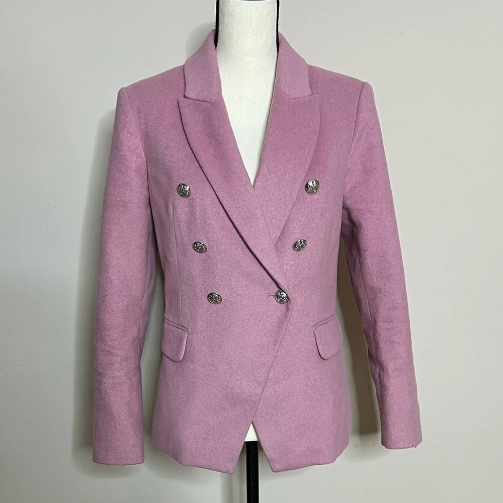 🌸🌺🌷White House Black Market Pink Blazer with Silver Buttons - Picture 7 of 16
